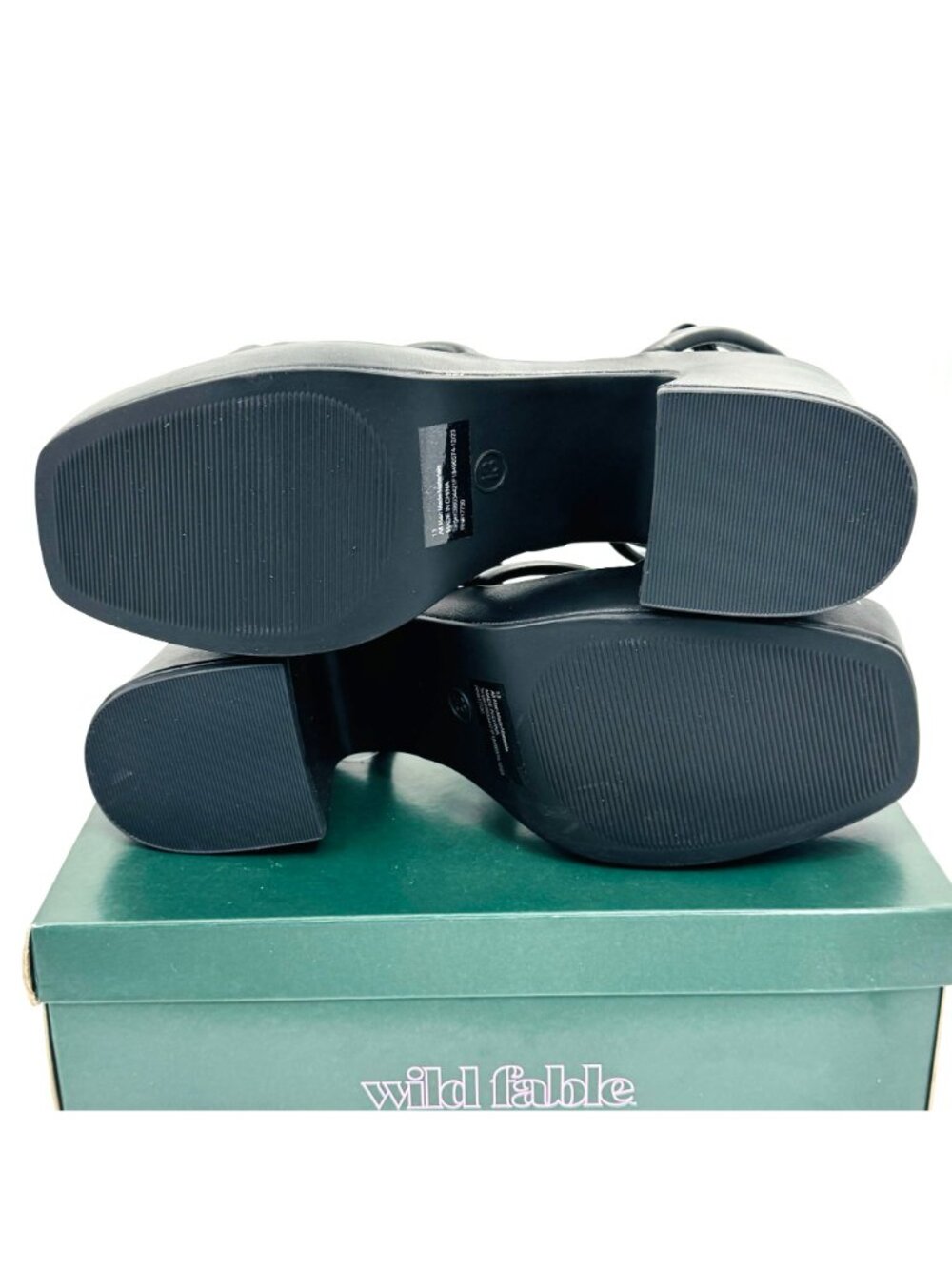 Wild Fable Womens Heels Size 13 Black Astro Memory Foam Strappy Platform 4" NWB - Picture 8 of 10